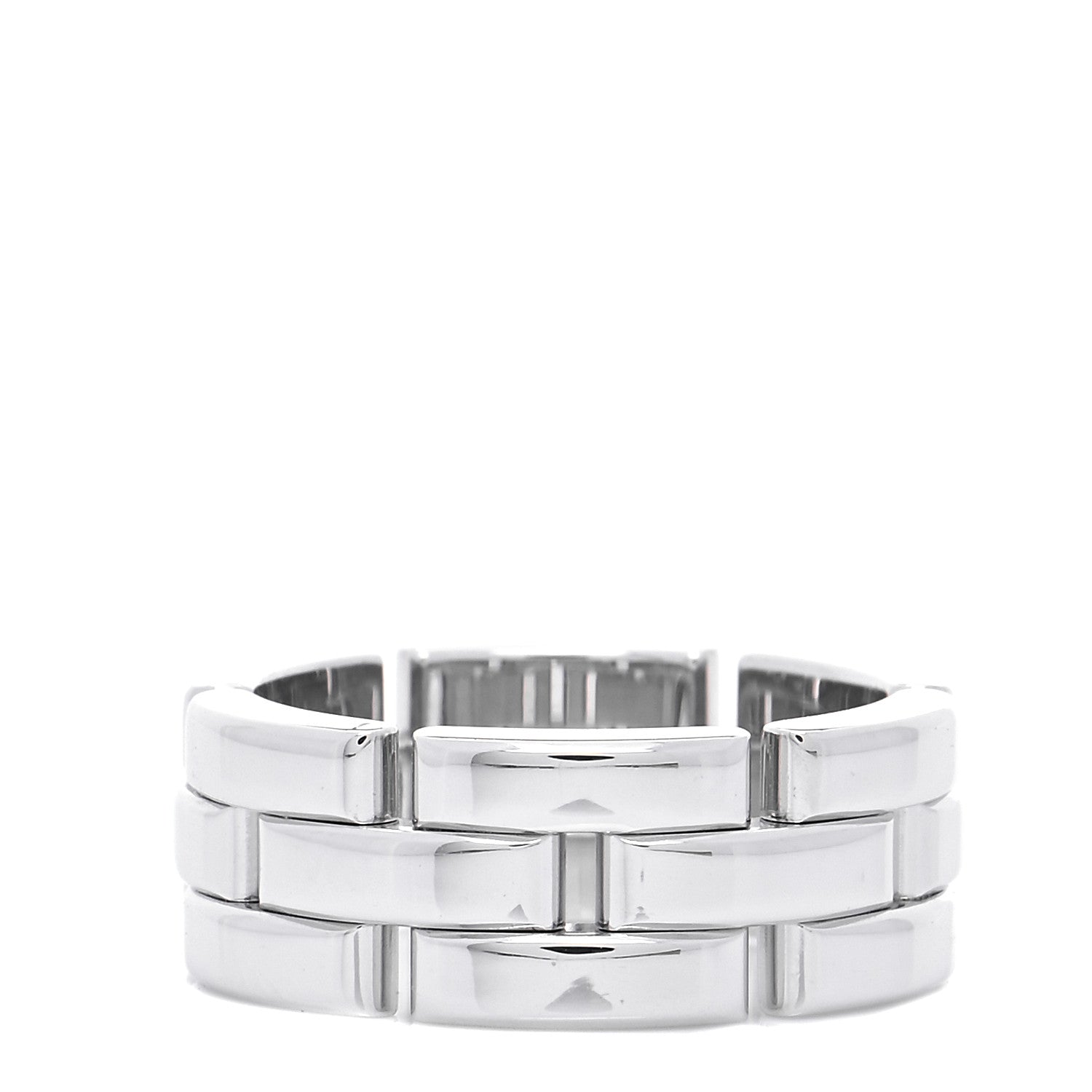 Cartier 18K White Gold Maillon Panthere 3 Row Ring 54 6.75 1 of 6
