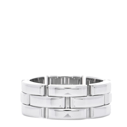 Cartier 18K White Gold Maillon Panthere 3 Row Ring 54 6.75 1 of 6