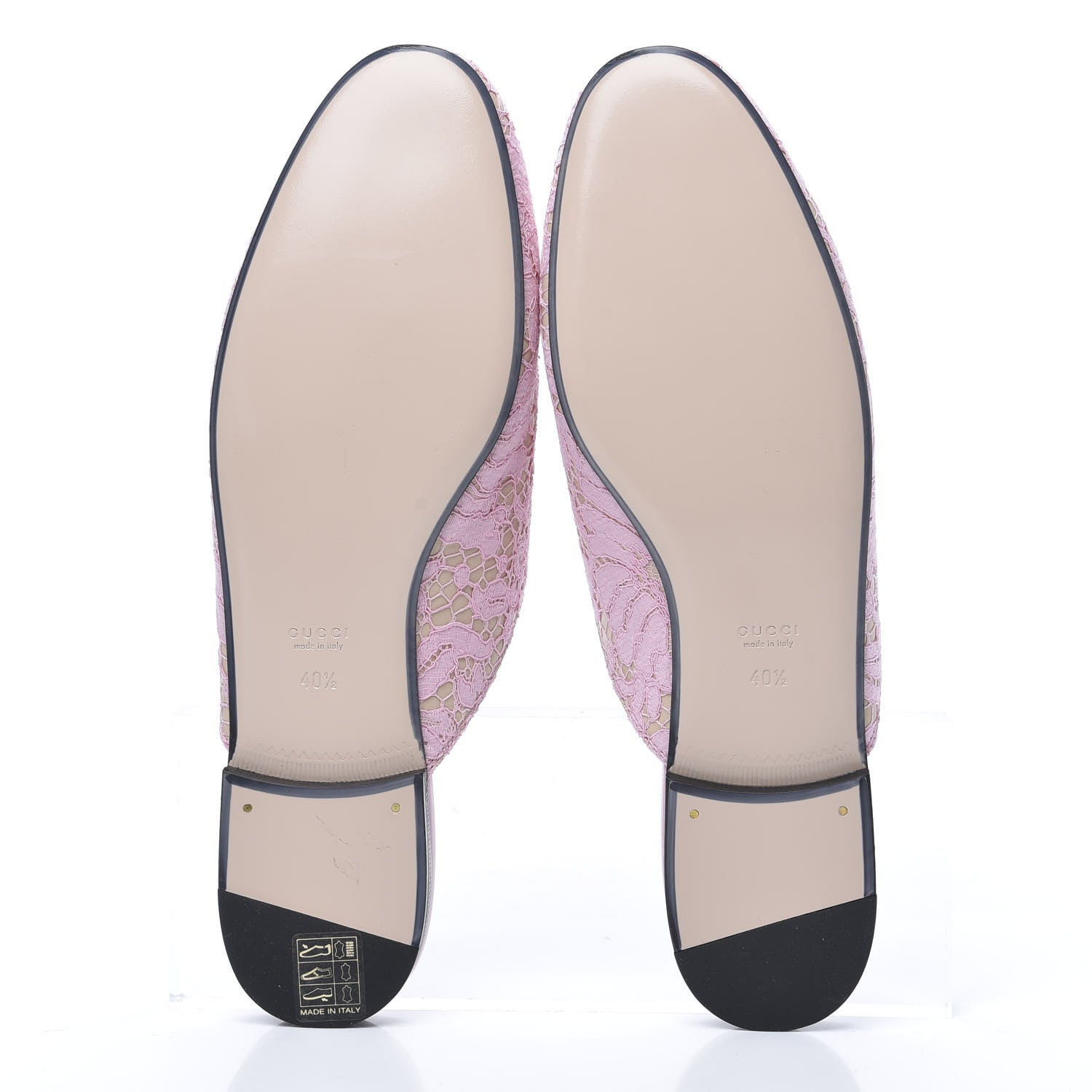 Gucci Lace Malaga Kid Womens Princetown Slippers 40.5 Sugar Pink Skin Rose 5 of 9