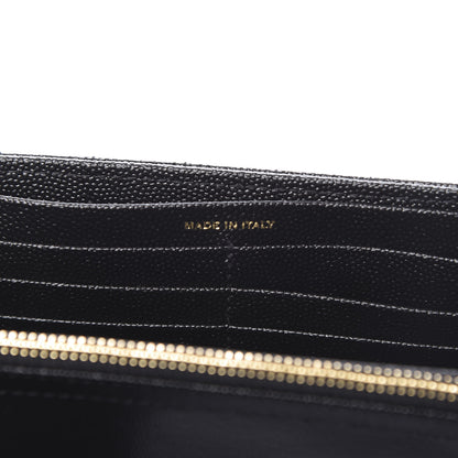 Saint Laurent Grain De Poudre Matelasse Monogram Large Vicky Continental Wallet Black 7 of 8