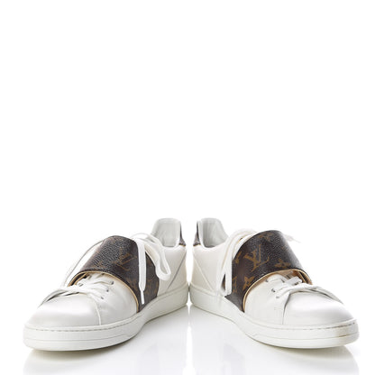 Louis Vuitton Calfskin Monogram Frontrow Sneakers 38 White 9 of 15