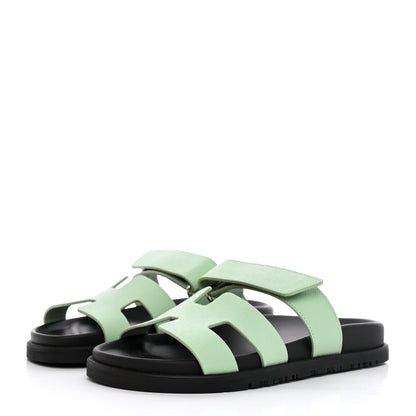 Hermes Epsom Womens Chypre Sandals 36 Vert Jade 3 of 9