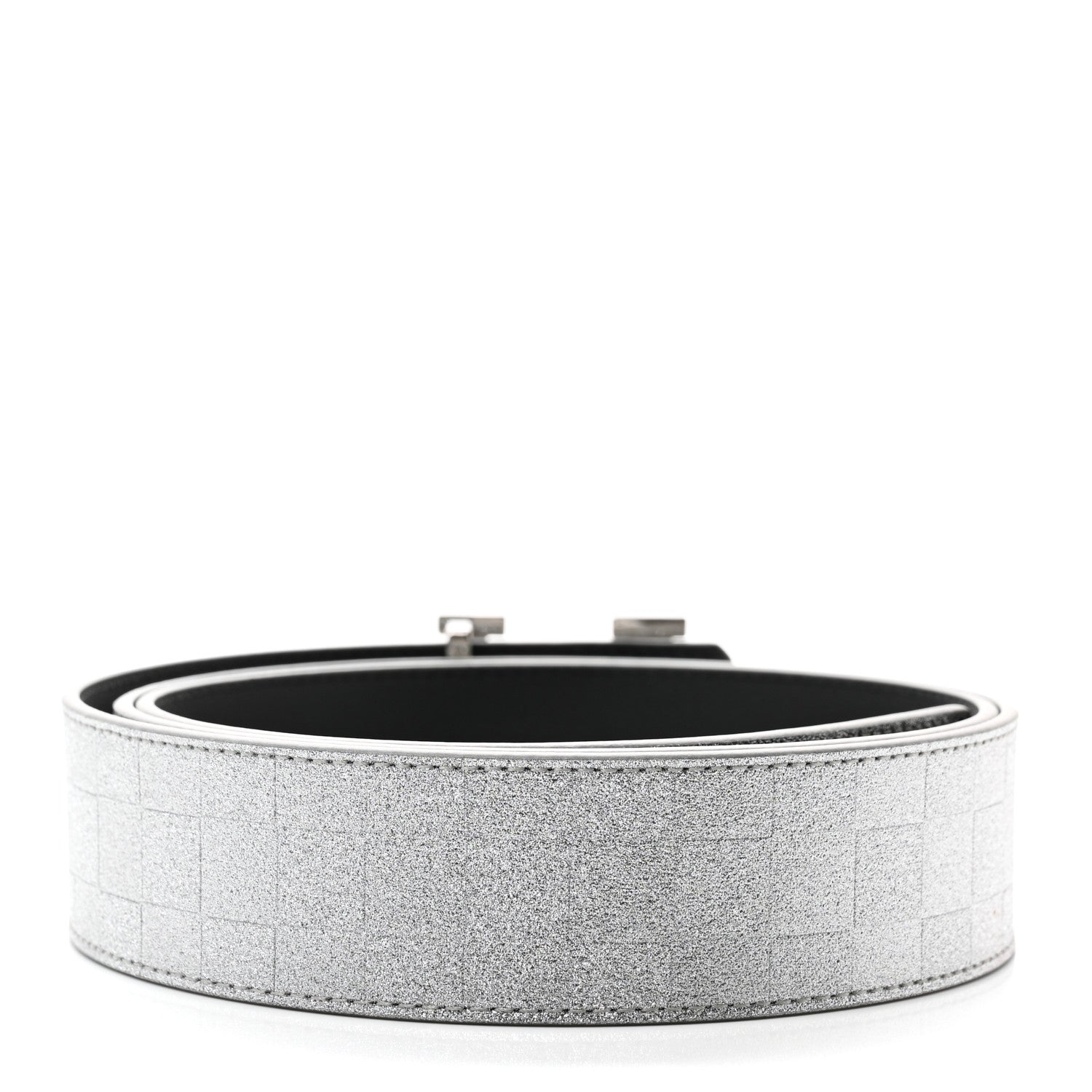 Louis Vuitton Damier Glitter Calfskin 40mm LV Pyramide Belt 100 44 Silver 2 of 6