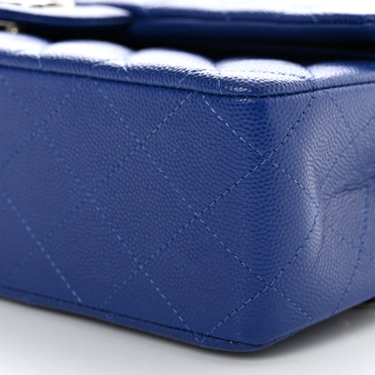 Chanel Caviar Quilted Medium Double Flap Blue 10 of 11