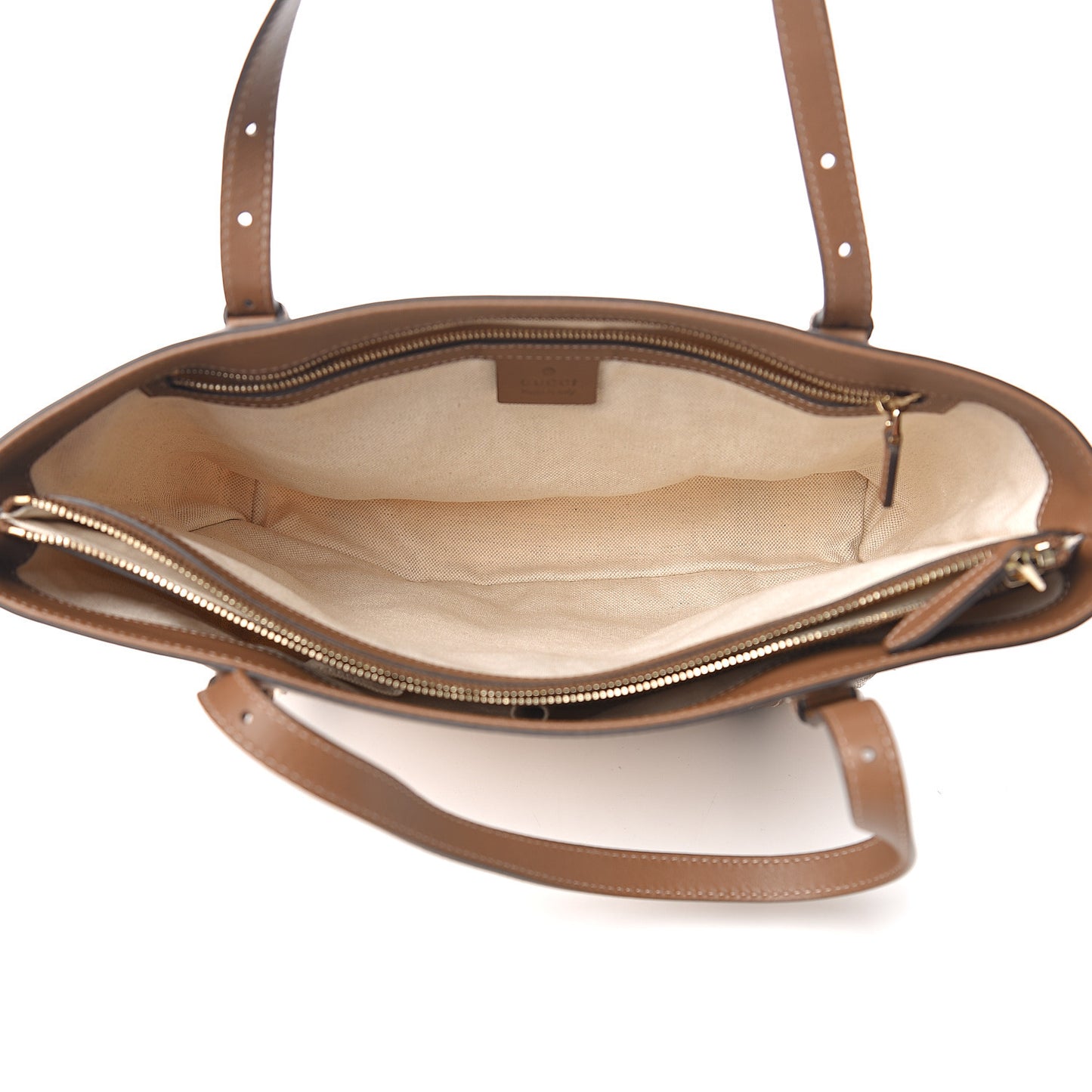 GG Supreme Monogram Calfskin Small Nice Tote New Mystic White Beige Brown