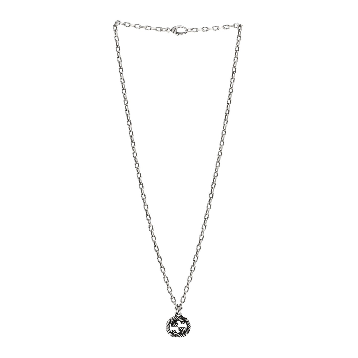 Sterling Silver Small Interlocking G Pendant Necklace