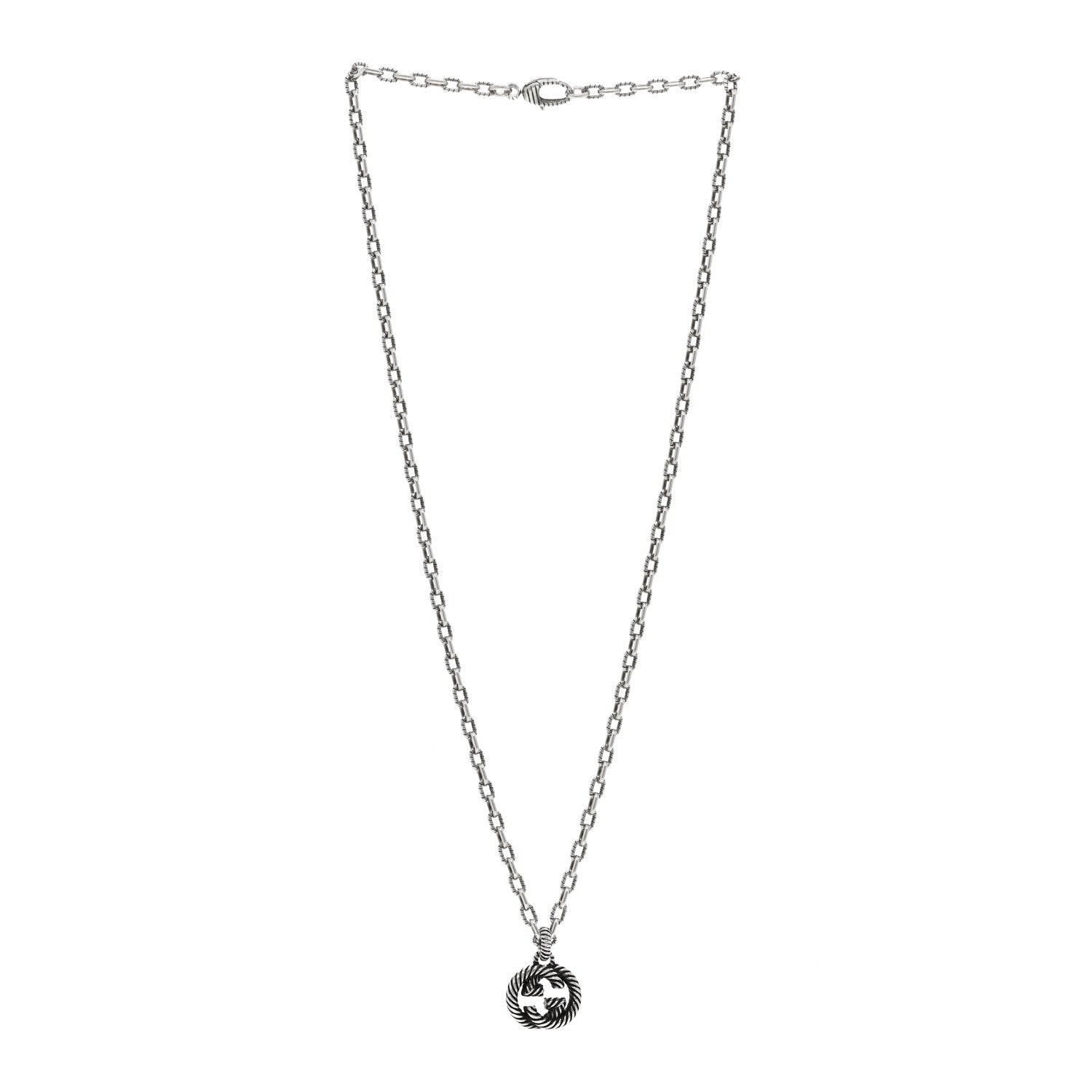 Gucci Sterling Silver Small Interlocking G Pendant Necklace 3 of 4