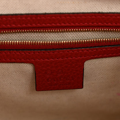Gucci Dollar Calfskin Medium Soho Top Handle Satchel Hibiscus Red 6 of 16