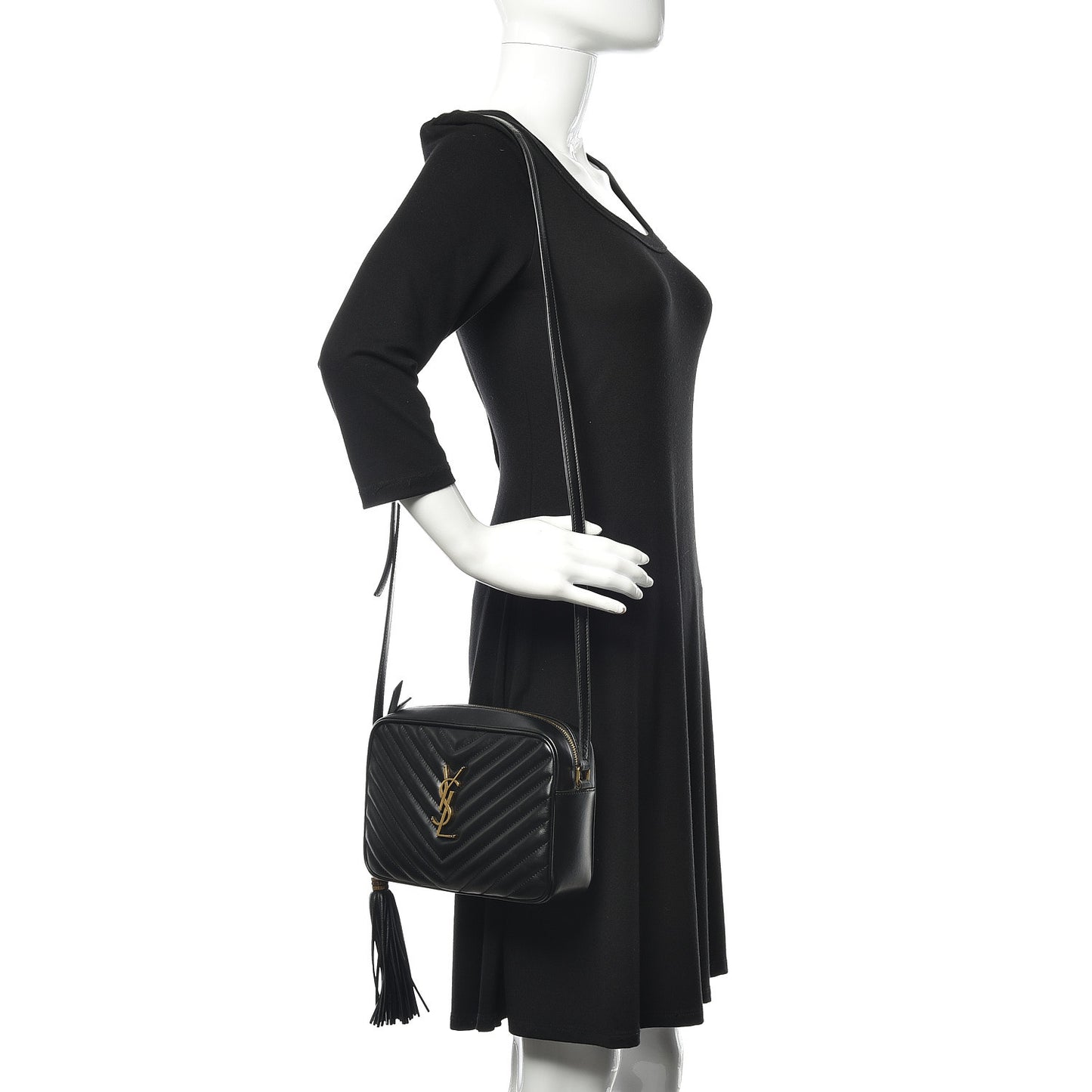 Calfskin Matelasse Monogram Lou Camera Bag Black