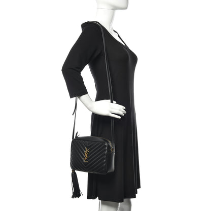 Saint Laurent Calfskin Matelasse Monogram Lou Camera Bag Black 2 of 9