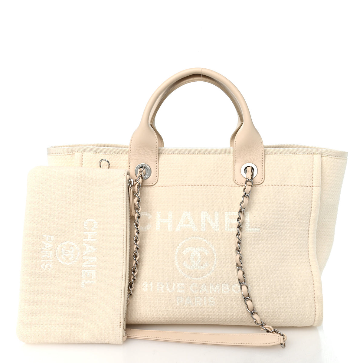 Chanel Mixed Fibers Small Deauville Tote White 3 of 11