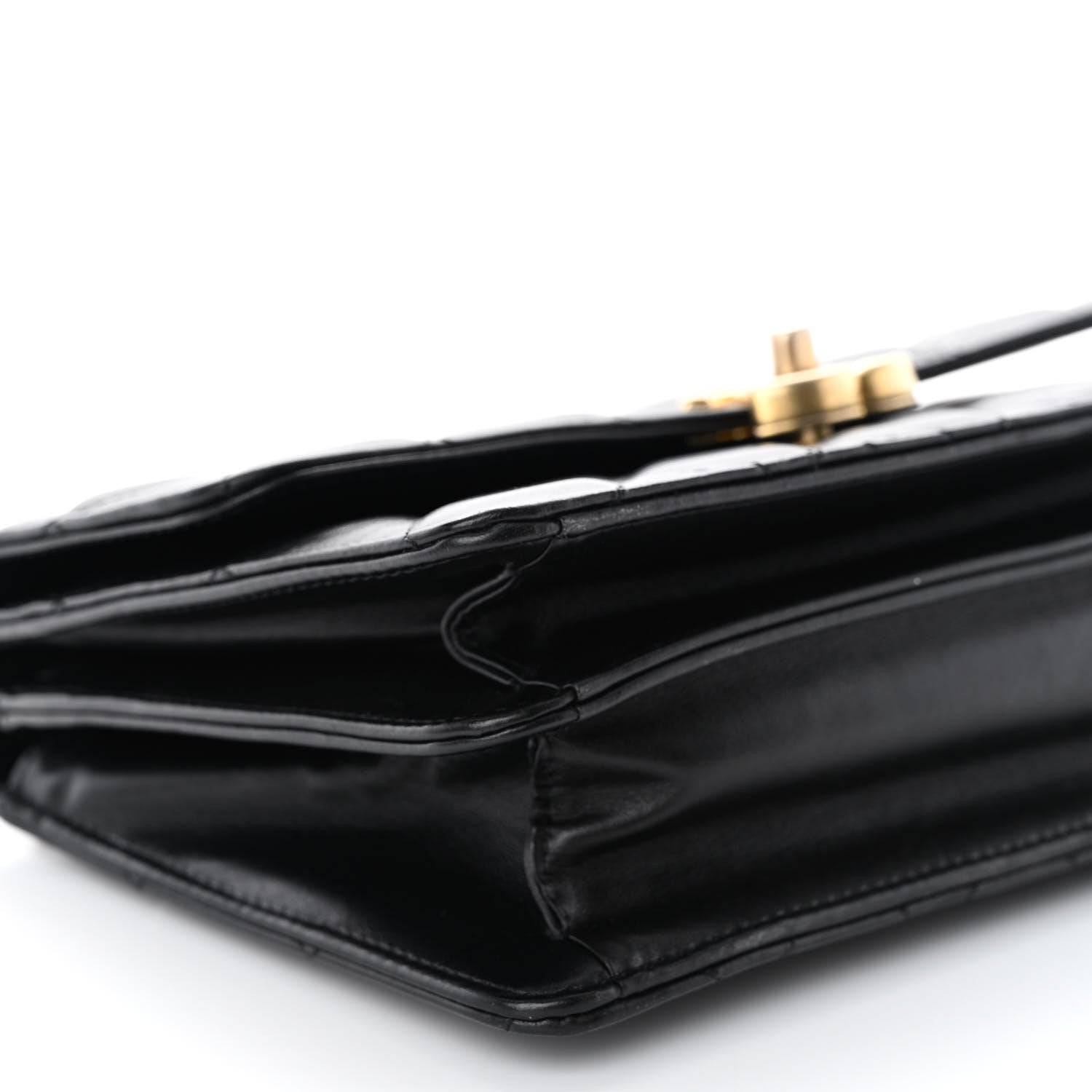 Chanel Lambskin Quilted Chain Flap Bag Black 9 of 12