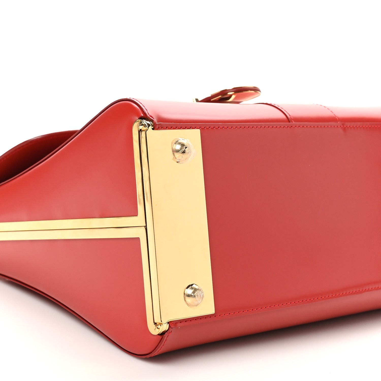 Delvaux Box Calfskin MM Brillant Satchel Red 10 of 11