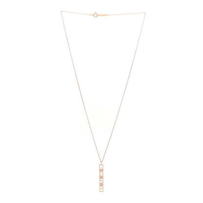Tiffany 18K Rose Gold Diamond Atlas Bar Pendant Necklace 3 of 5