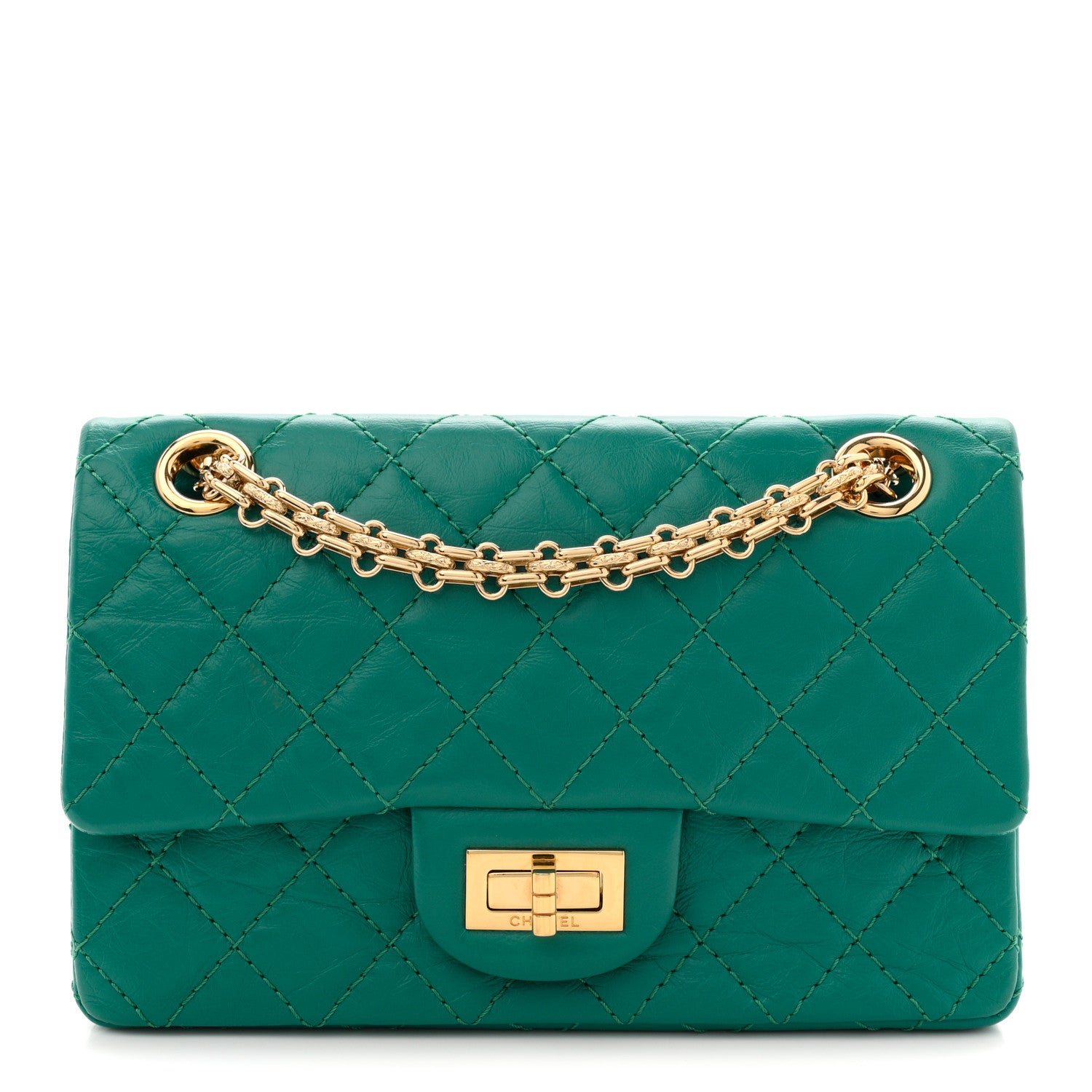 Chanel Aged Calfskin Quilted 2.55 Reissue Mini Flap Green 1 of 10