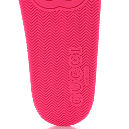 Gucci Rubber Web Womens Criss Cross Slide Sandals 39 Coral New Shamarock 6 of 8