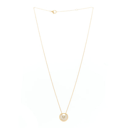 Cartier 18K Yellow Gold Diamond Mother of Pearl XS Amulette de Cartier Pendant Necklace 3 of 5