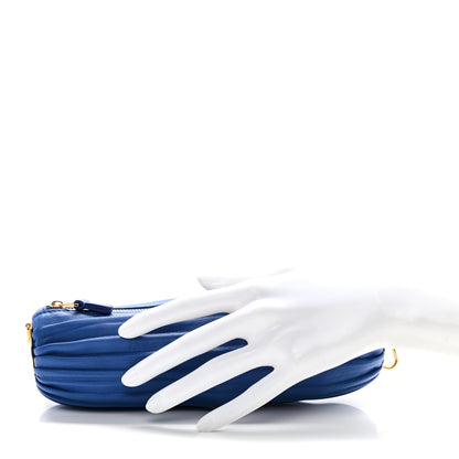 Loewe Lambskin Pleated Bracelet Pouch Shoulder Bag Royal Blue 2 of 6