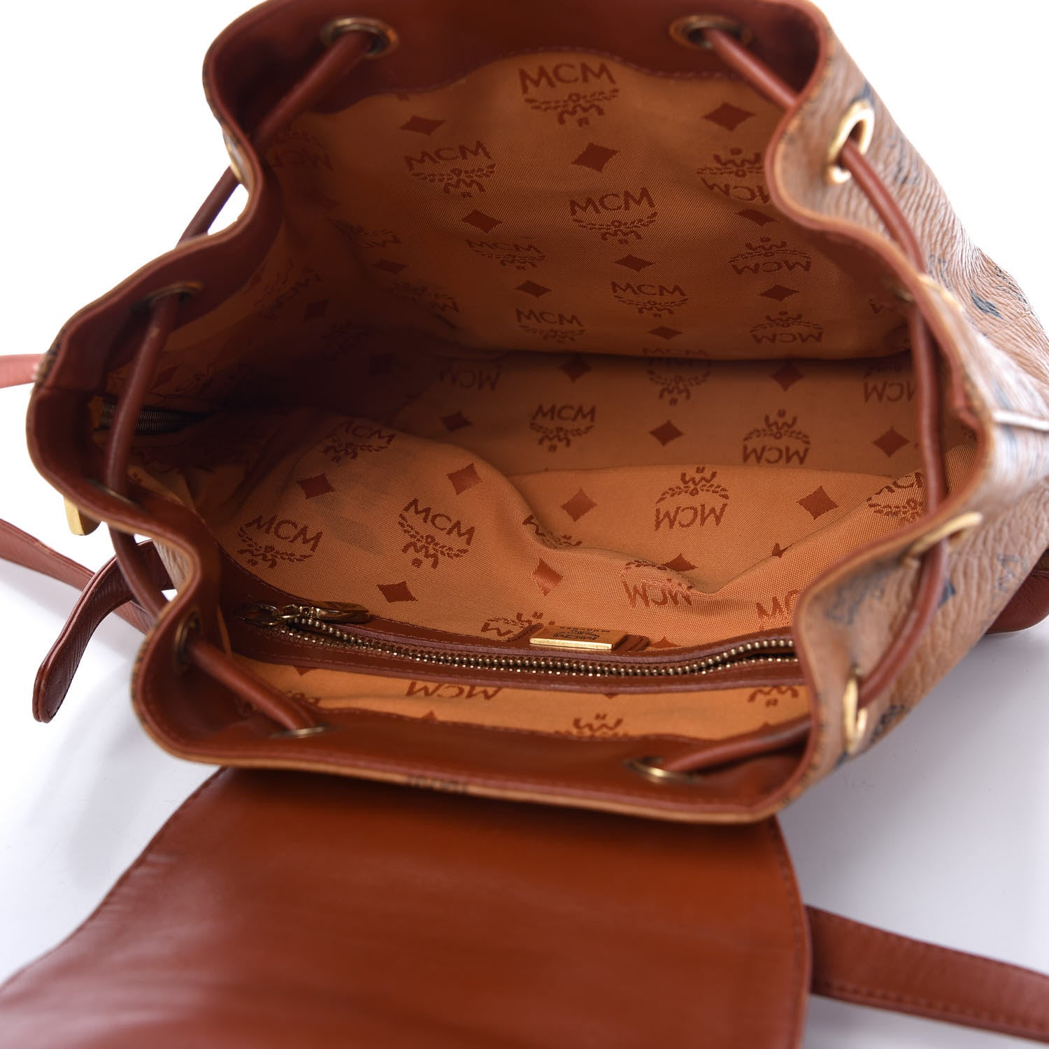 MCM Visetos Drawstring Backpack Cognac 5 of 11