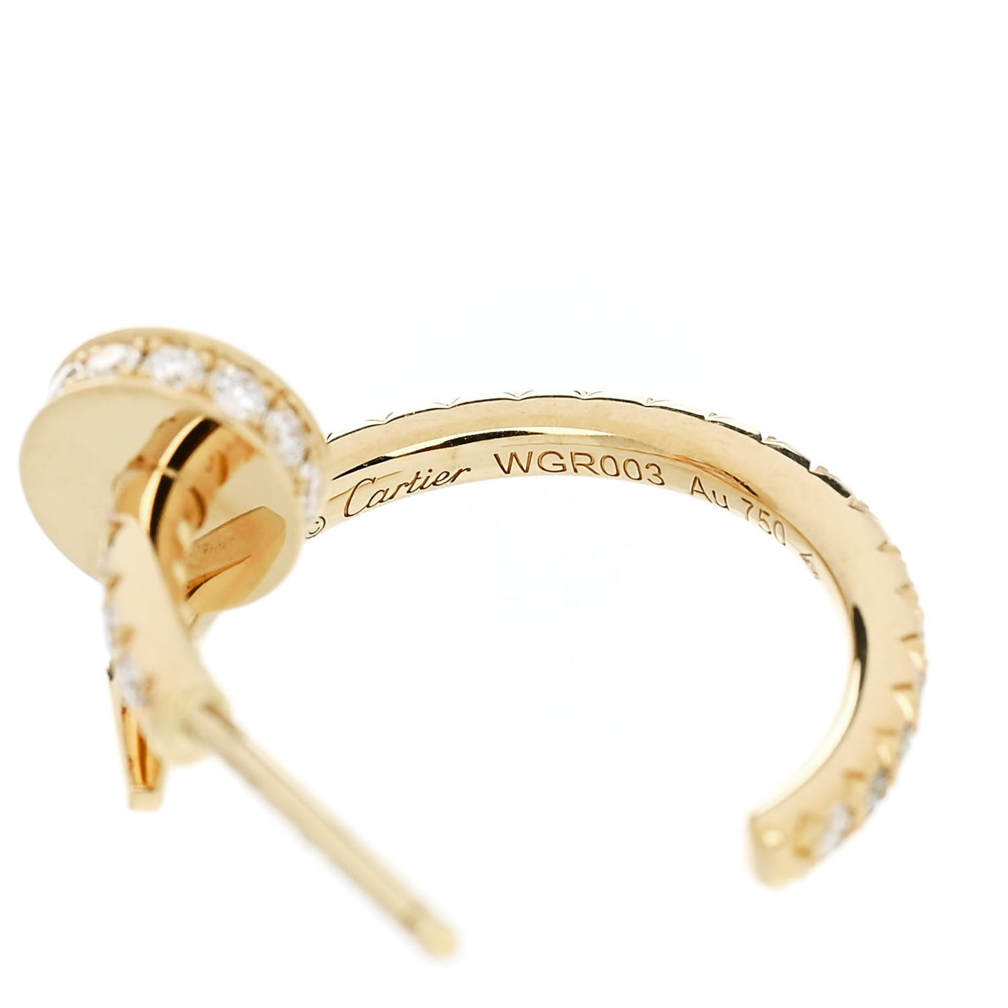 18K Yellow Gold Diamond Juste Un Clou Pave Hoop Earrings