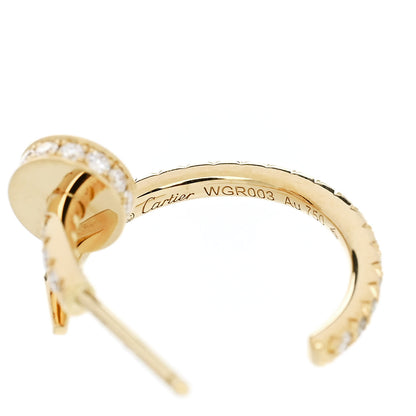 Cartier 18K Yellow Gold Diamond Juste Un Clou Pave Hoop Earrings 4 of 5