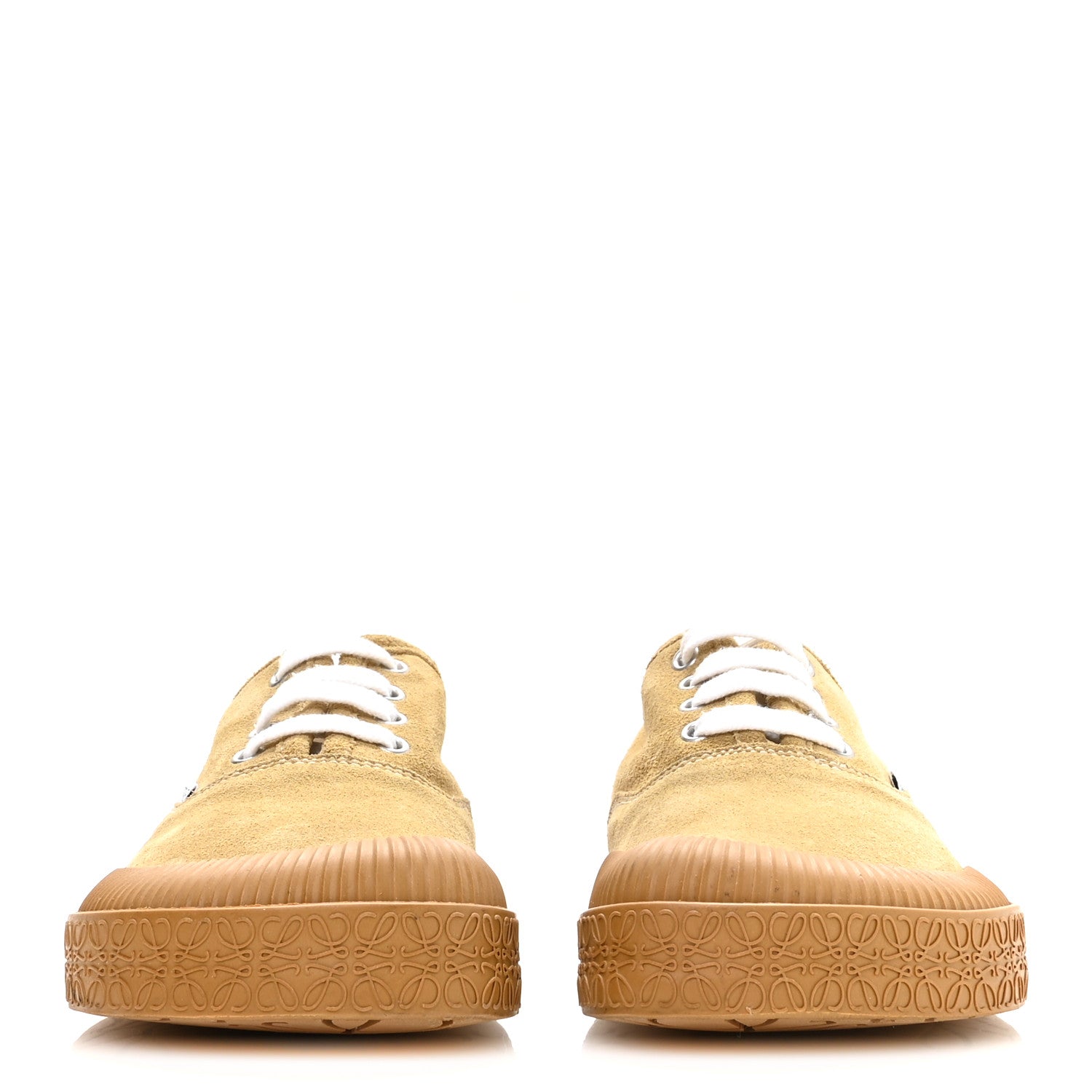 Loewe X PAULA's IBIZA Brushed Suede Rubber Terra Vulca Sneakers 39 Gold 3 of 9