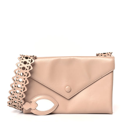 Alaia Calfskin Laser Cut Oum Double Envelope Clutch Crossbody Sable 1 of 9