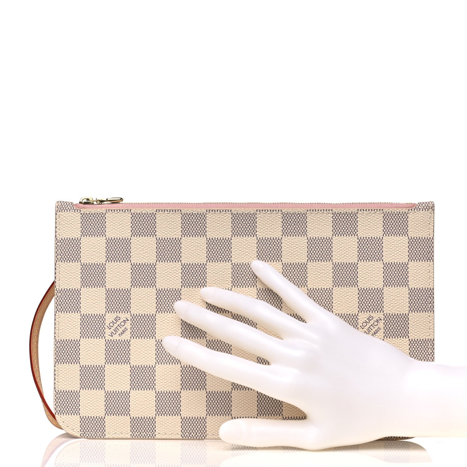Louis Vuitton Damier Azur Neverfull MM GM Pochette Rose Ballerine 2 of 12
