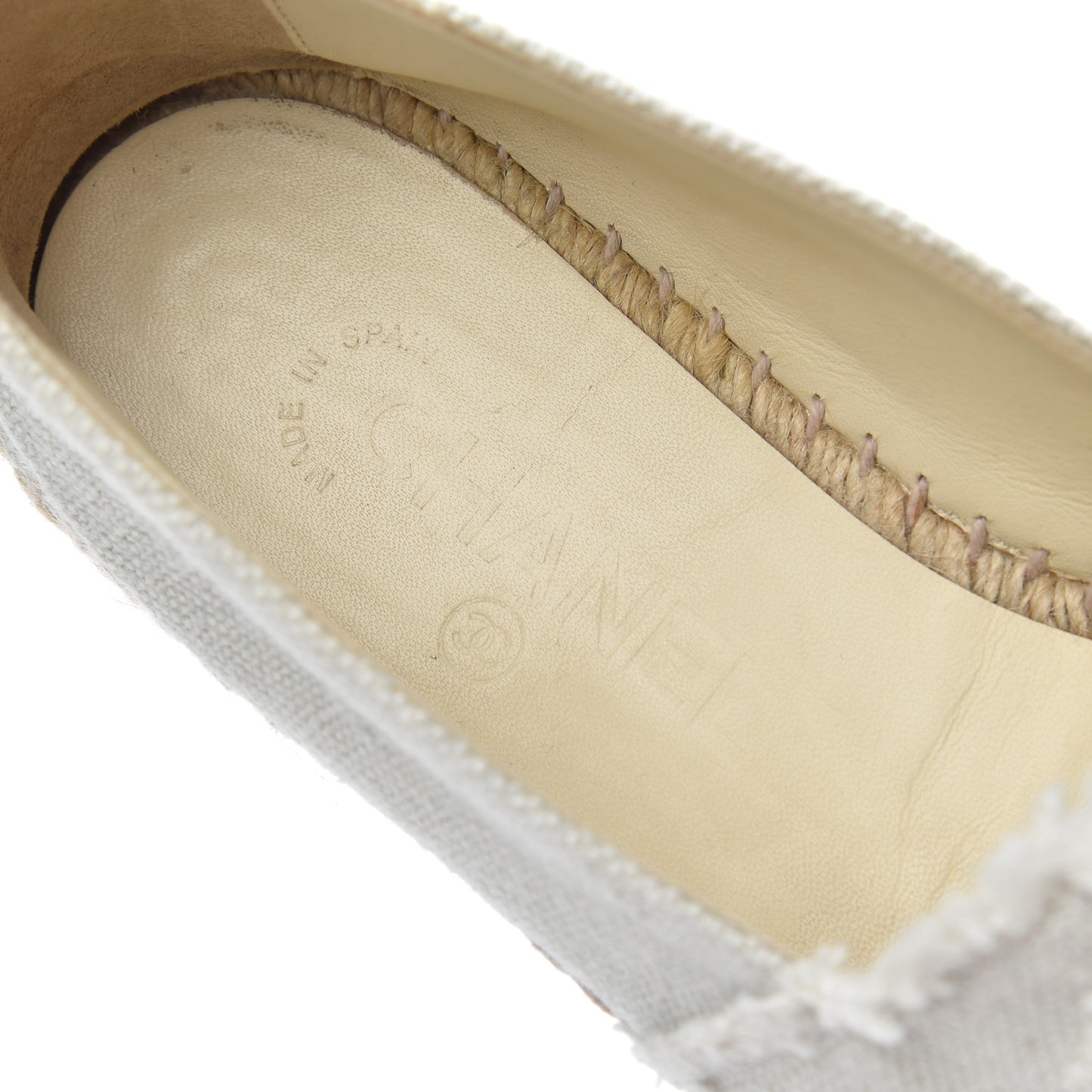 Linen CC Espadrilles 39 Beige Black