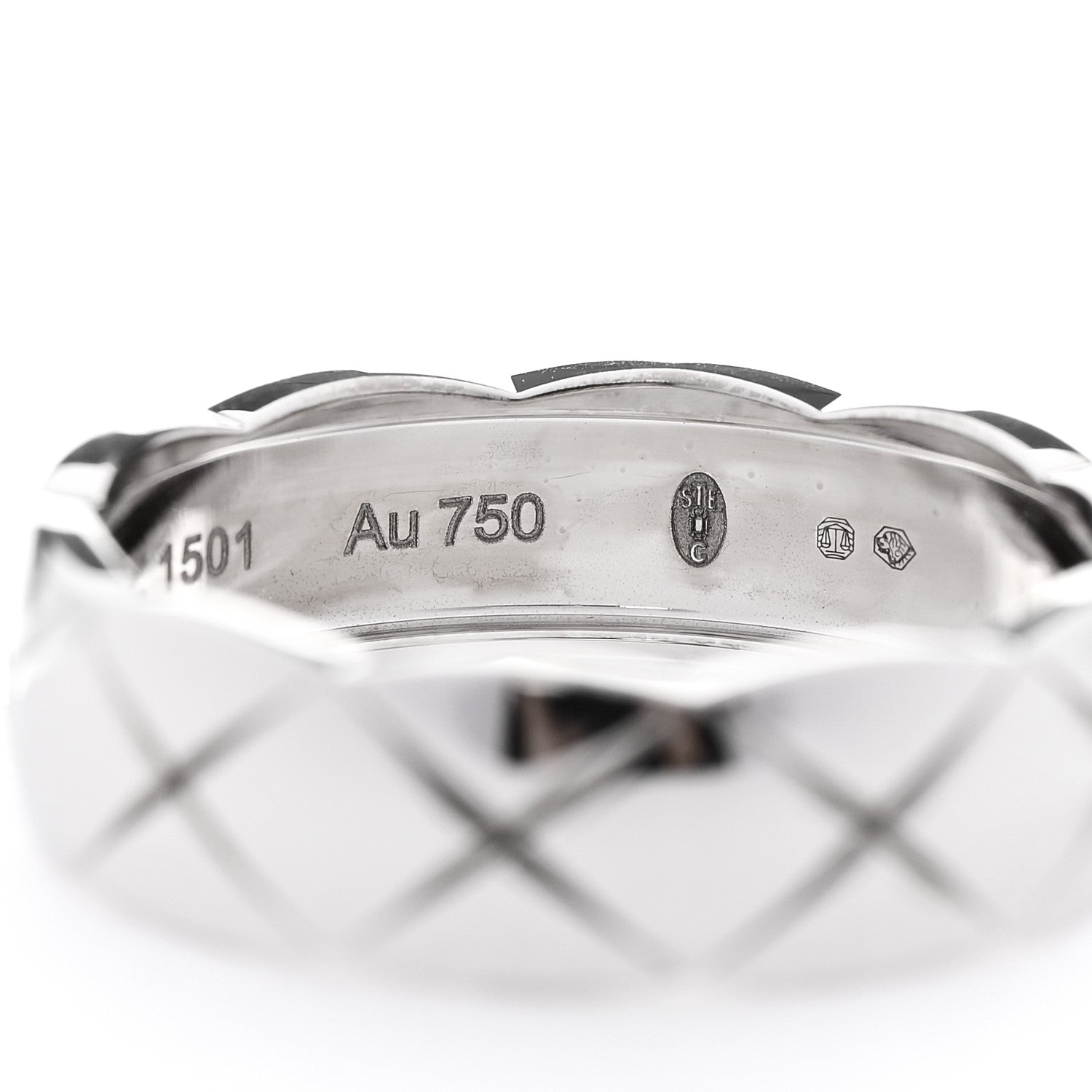 Chanel 18K White Gold Small Coco Crush Ring 62 10 5 of 7