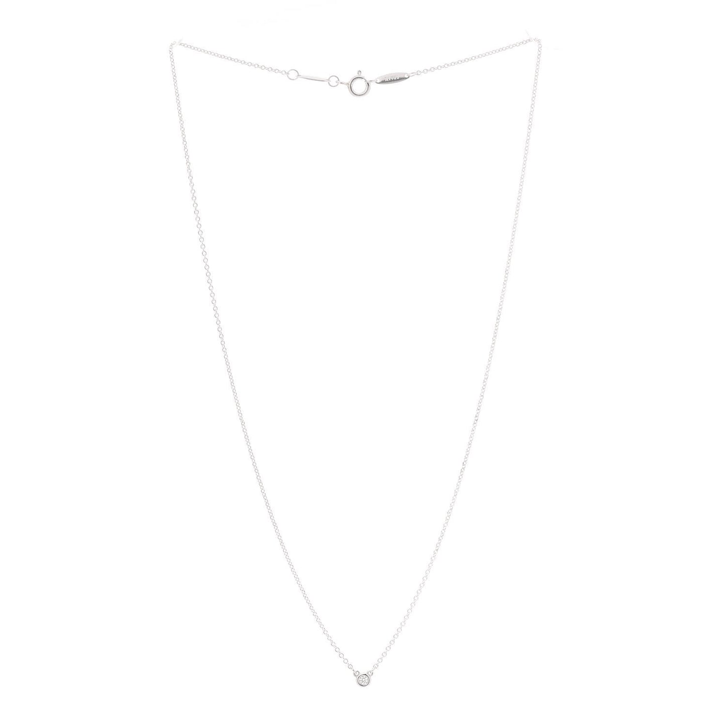 Sterling Silver Diamond .03ct Elsa Peretti Diamonds by the Yard Pendant Necklace
