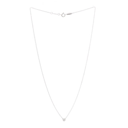 Tiffany Sterling Silver Diamond .03ct Elsa Peretti Diamonds by the Yard Pendant Necklace 3 of 8