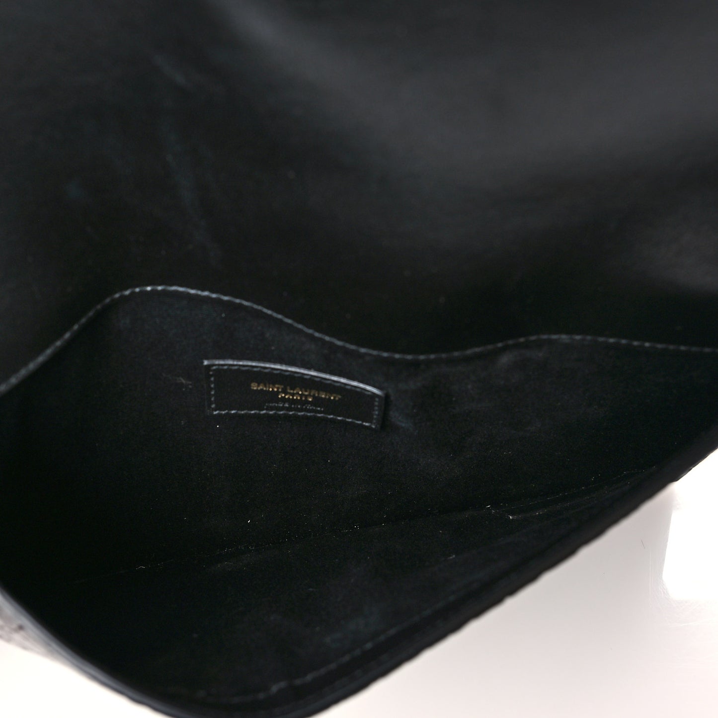 Calfskin Crocodile Embossed Uptown Monogram Clutch Black