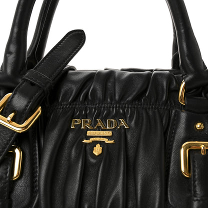 Prada Nappa Gaufre Shopping Satchel Black 7 of 9