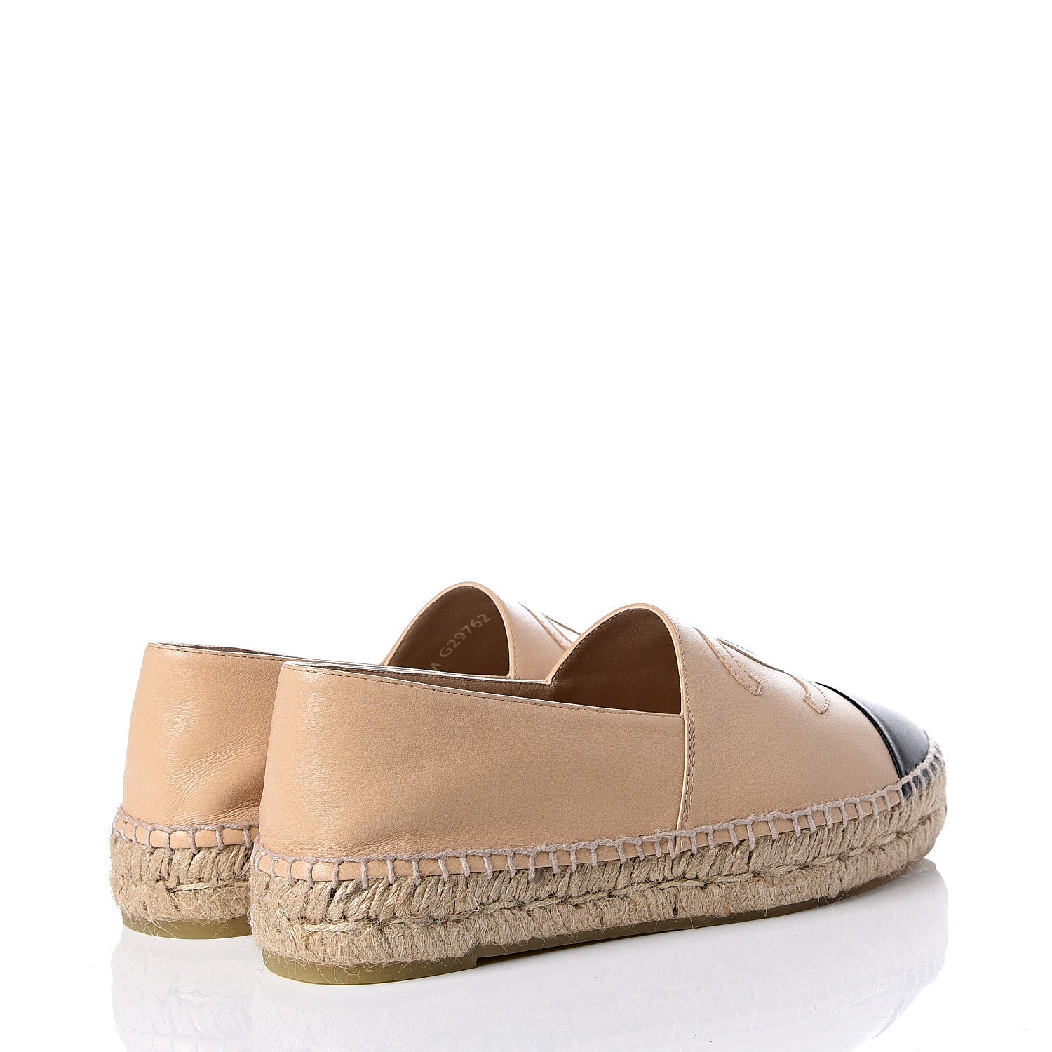 Chanel Lambskin CC Espadrilles 37 Beige Black 4 of 11