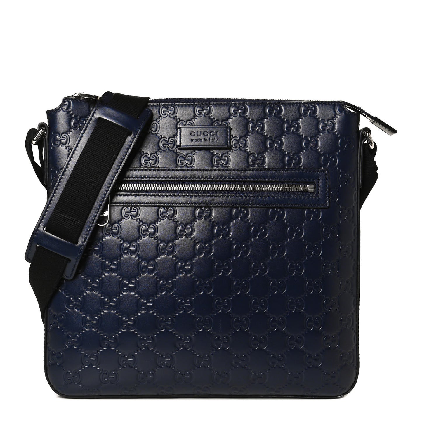 Guccissima Signature Medium Flat Messenger Bag Blue