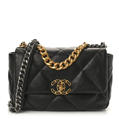 Chanel Lambskin Quilted Medium Chanel 19 Flap Black 1 of 9