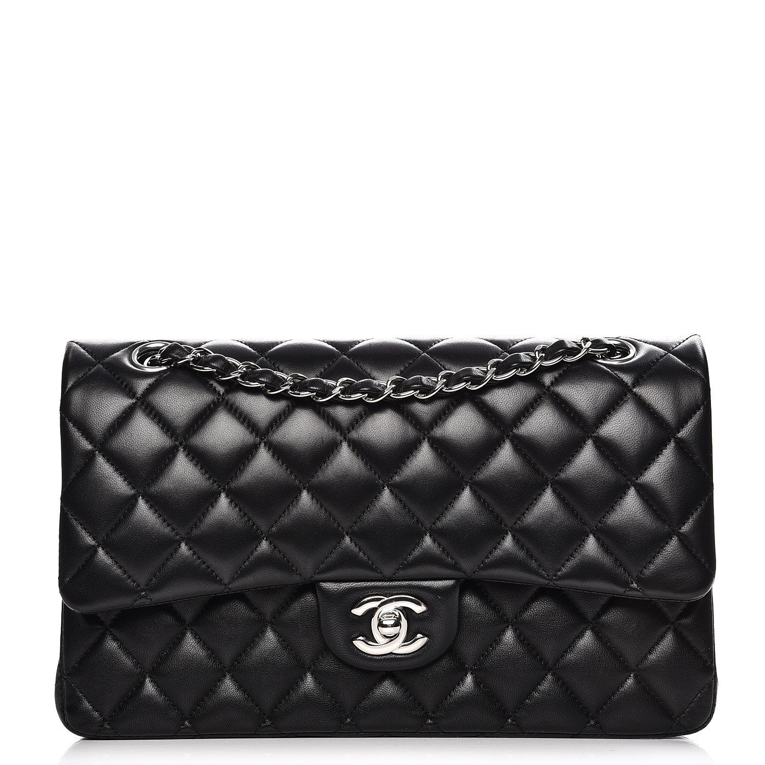 Chanel Lambskin Quilted Medium Double Flap Black 1 of 11
