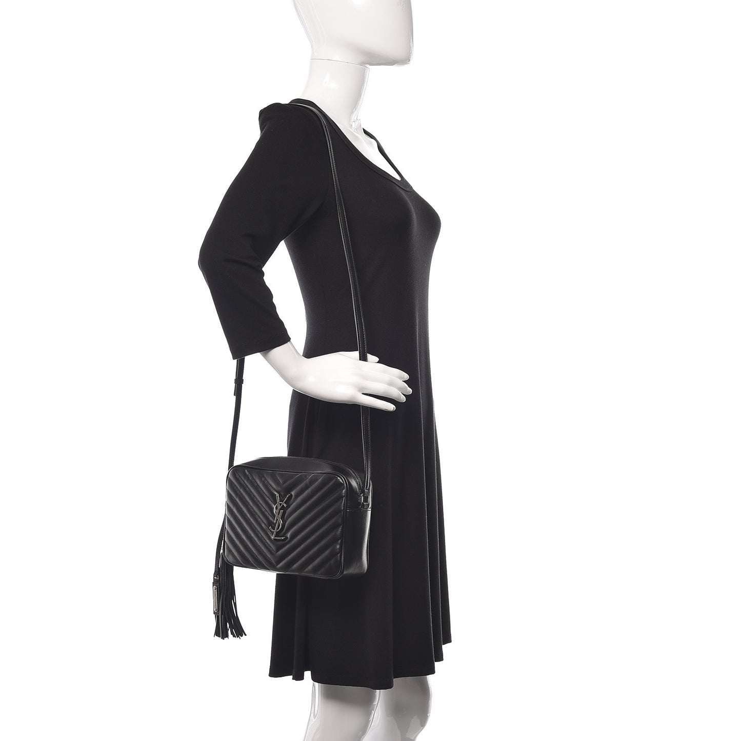 Calfskin Matelasse Monogram Lou Camera Bag Black