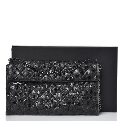 Chanel Iridescent Vinyl Quilted Clutch With Chain Black 13 of 13