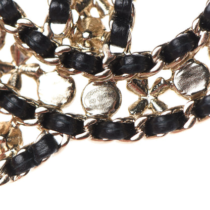 Chanel Metal Lambskin Crystal Sergeant Chanel Brooch Black Gold 4 of 4