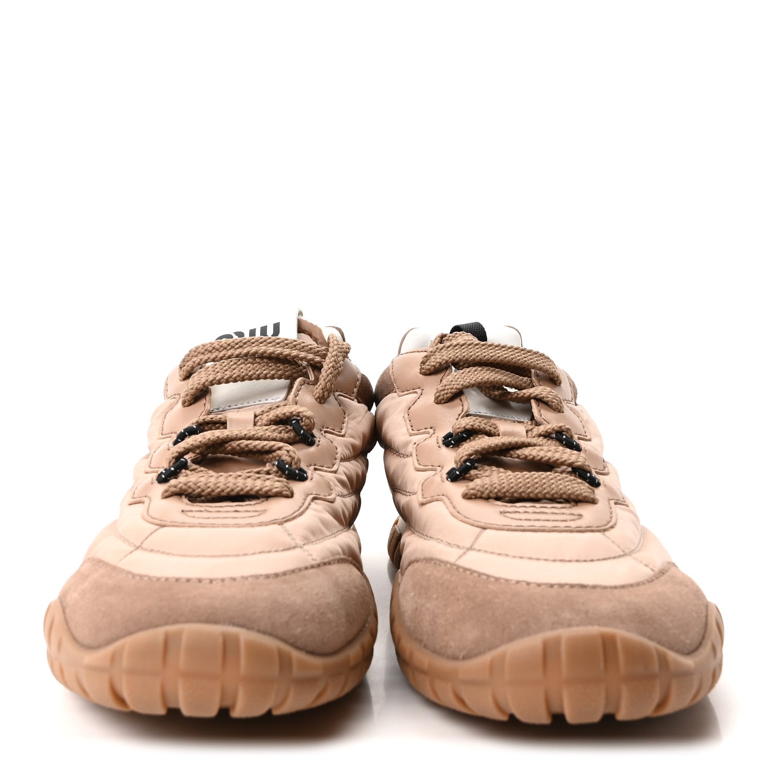Miu Miu Technical Fabric Suede Womens Tyre Sneakers 40 Dark Rose 3 of 10