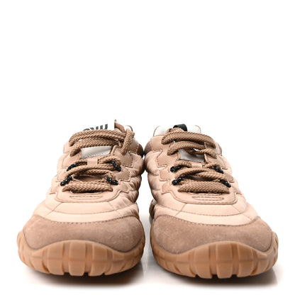 Miu Miu Technical Fabric Suede Womens Tyre Sneakers 40 Dark Rose 3 of 10