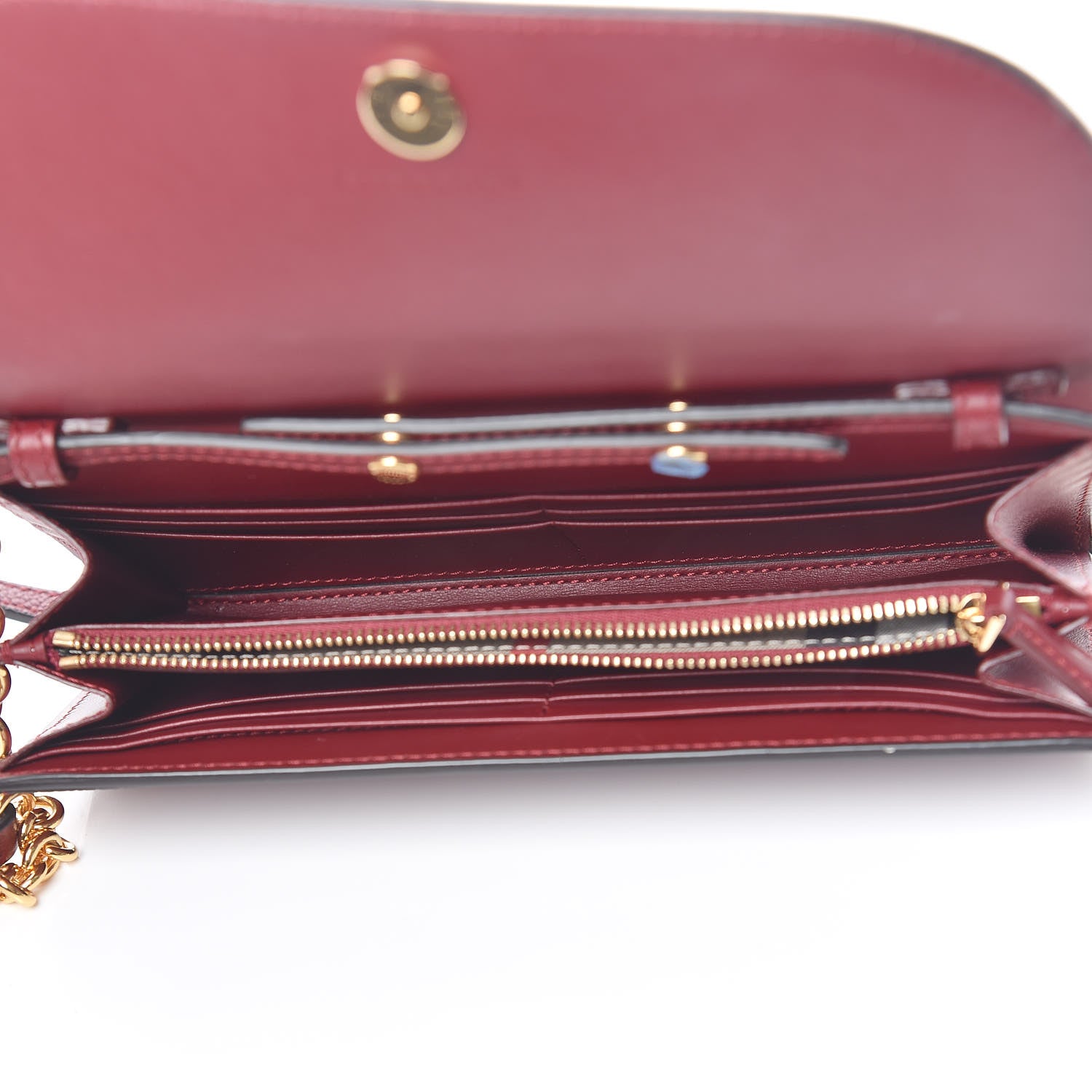 Burberry Grainy Calfskin Henley Wallet On Chain Burgundy 5 of 12
