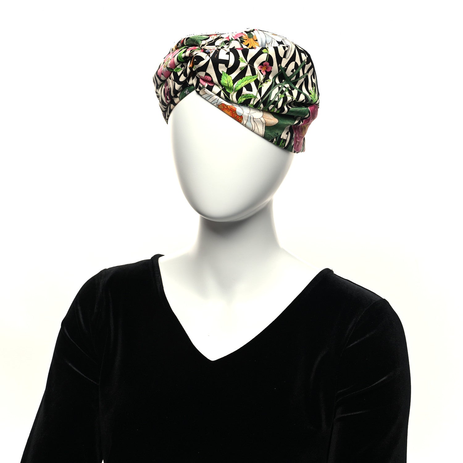 Gucci Silk G Rhombus Flora Print Headband M Multicolor 2 of 4