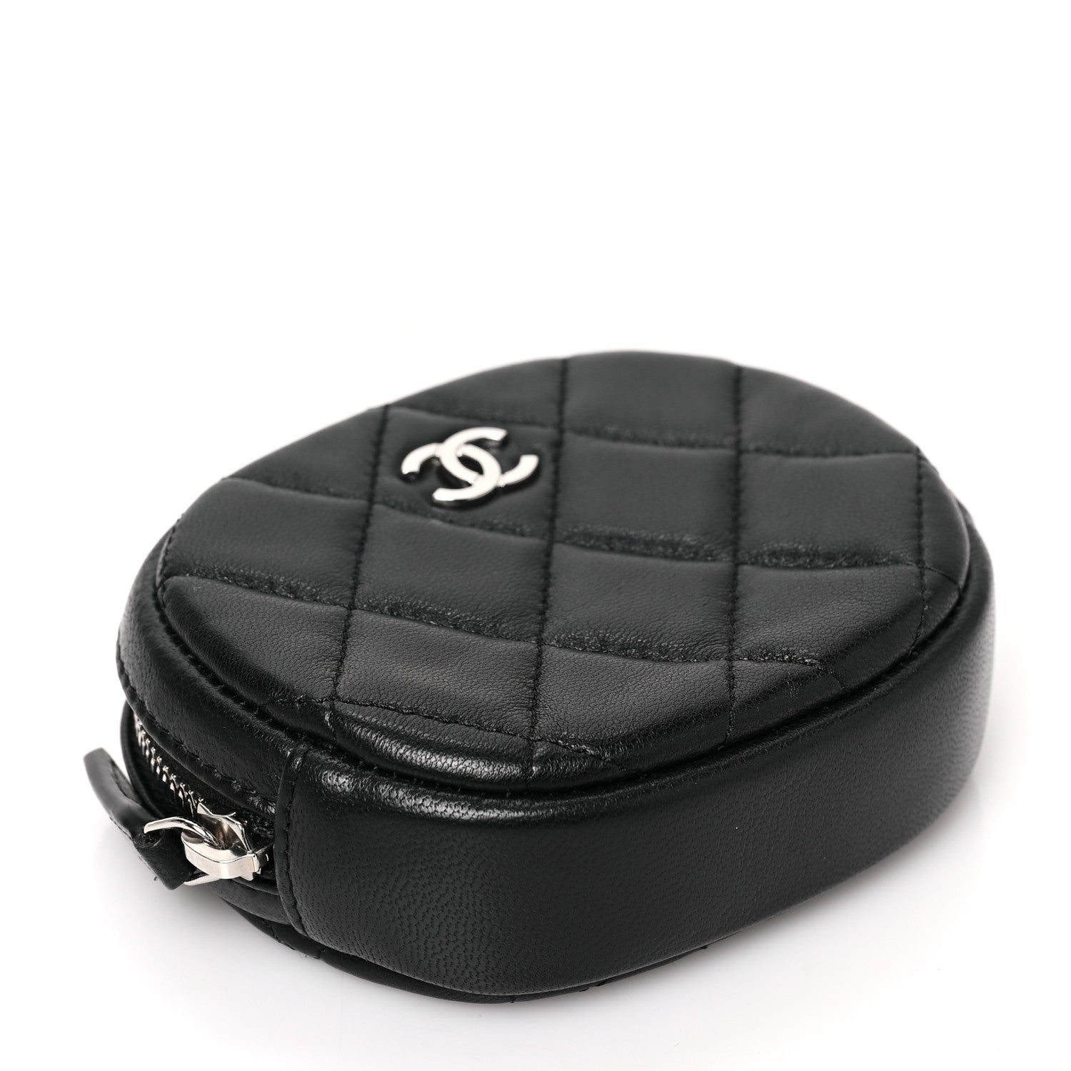 Chanel Lambskin Quilted Zip Around Classic Coin Purse Black 4 of 7
