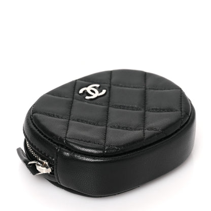 Chanel Lambskin Quilted Zip Around Classic Coin Purse Black 4 of 7