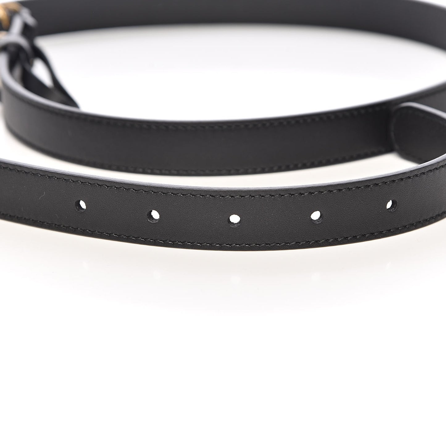 Calfskin Pearl Double G 20mm Belt 100 40 Black Cream
