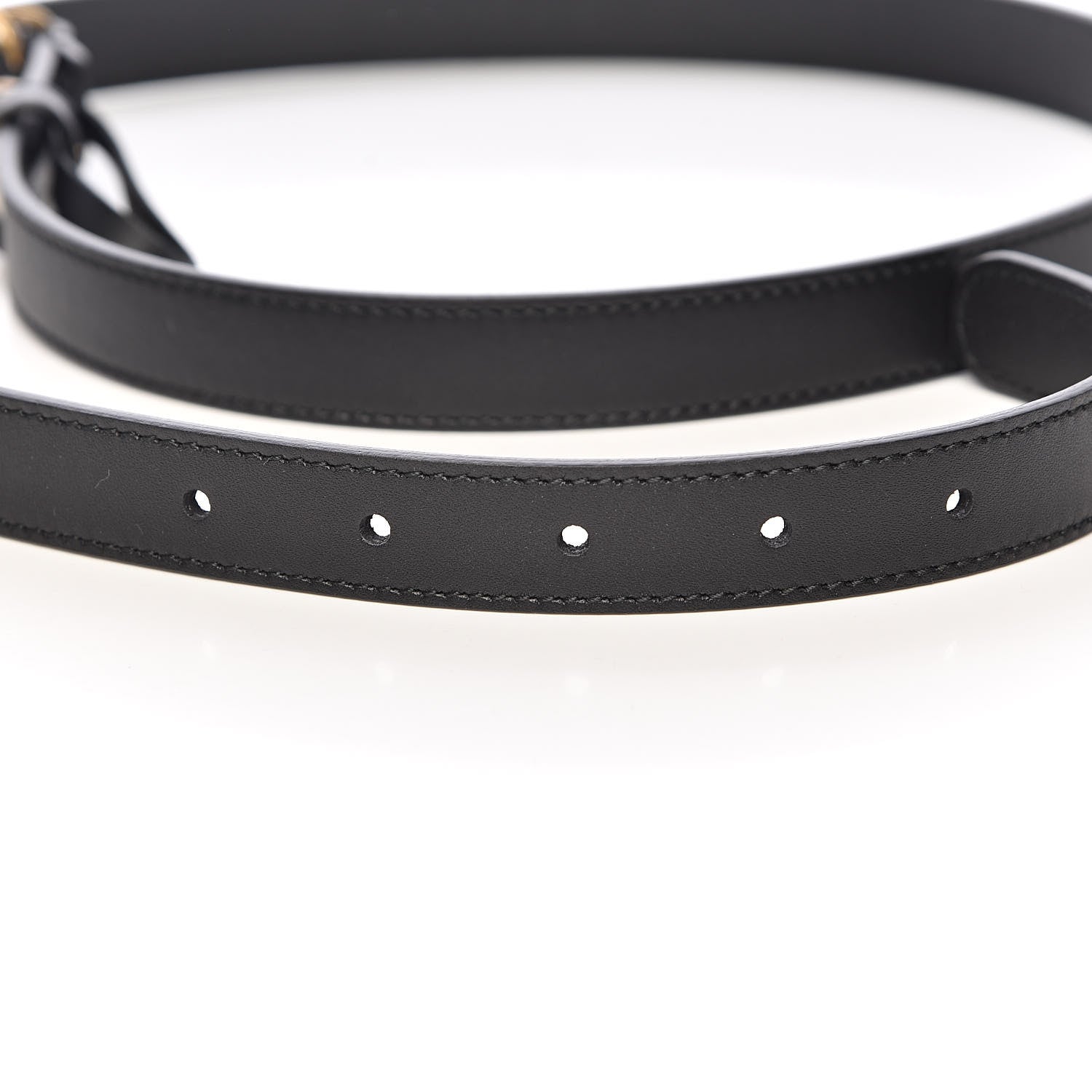 Gucci Calfskin Pearl Double G 20mm Belt 100 40 Black Cream 5 of 6