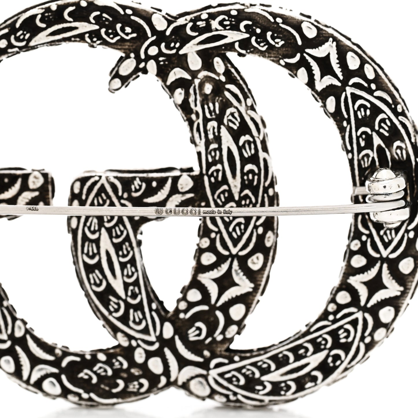 Sterling Silver Enamel GG Brooch Turquoise